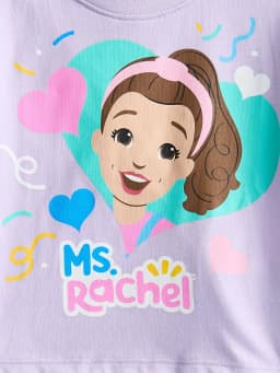 Ms. Rachel Baby Girls Graphic Tee and Bike Shorts Set, 2 Piece, Sizes 0/3M-24M - Thumbnail 2