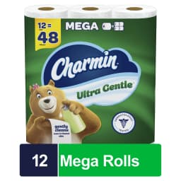 Charmin Ultra Gentle Toilet Paper, 12 Mega Rolls, 231 Sheets Per Roll - Thumbnail 1