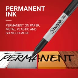 Sharpie Permanent Markers, Fine Point, Black, 2 Count - Thumbnail 2