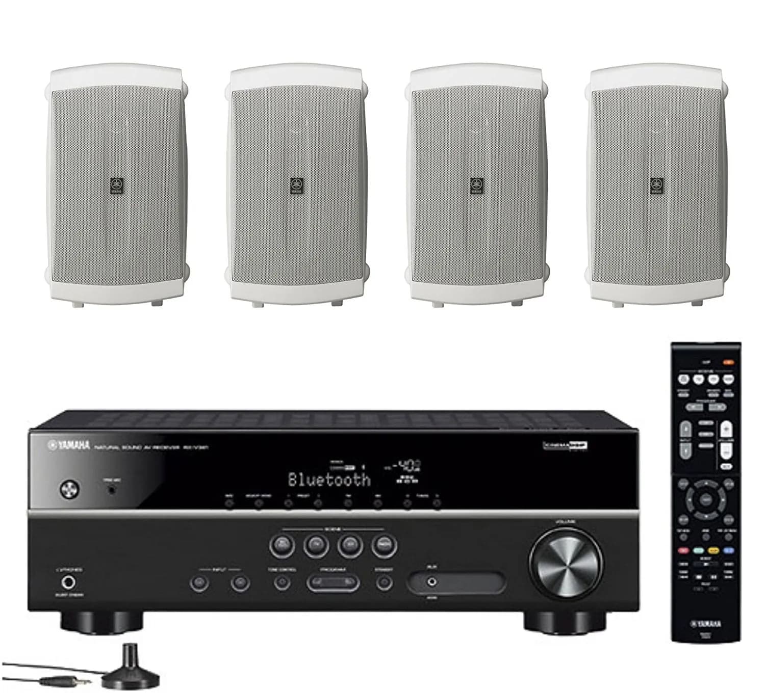 Yamaha 5.1-Channel Wireless Bluetooth 4K A/V Home Theater Receiver + Yamaha Natural Sound 2-Way 120 watts