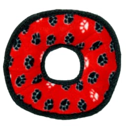 Tuffy Jr Ring Red Paw Durable Plush Dog Toy - Thumbnail 4