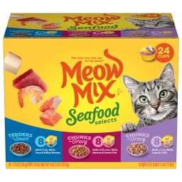 Meow Mix Seafood Selections Variety Pack, Wet Cat Food, 2.75 oz Cup (24 Pack) - Thumbnail 10