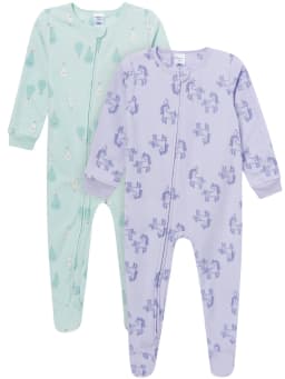 Gerber Baby and Toddler Neutral Microfleece 2-Way Zipper Blanket Sleeper Pajamas, 2-Pack, Sizes 0/3 Months - 5T - Thumbnail 1