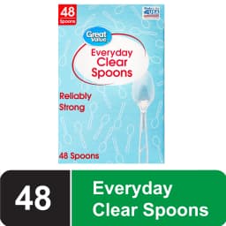 Great Value Plastic Everyday Clear Spoons, 48 Count - Thumbnail 1