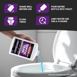 Roebic K-37 Liquid Septic Tank Treatment, Drain Clog Remover with Bacteria Enzymes, Safe for Bathroom Toilet, Treats 500 Gallons, 32 Fl Oz - Thumbnail 3