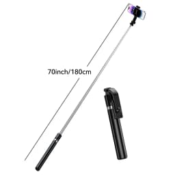 70'' Extendable Selfie Stick Tripod with Light & Wireless Remote, Portable Phone Tripod Stand for iPhone Android, Adjustable Travel Selfie Stick - Thumbnail 6