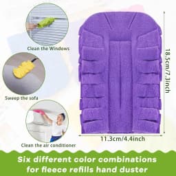 Clnez 12PCS Reusable Duster Refills - Washable Pads for Ceiling Fans, Hardwoods, Windows, Kitchen Floors (Rainbow) - Thumbnail 3