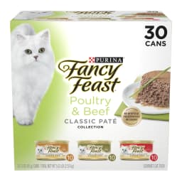 Purina Fancy Feast Classic Pate Food, Wet Cat Food, Poultry & Beef, 3 oz Cans, 30 Pack - Thumbnail 1