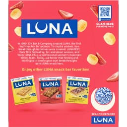 LUNA Berry Bars Strawberry Banana Flavor Fiber Granola Bars, Gluten Free Protein Bars, 6ct - Thumbnail 11