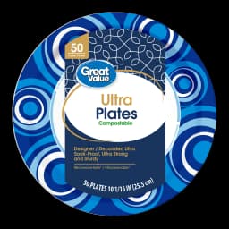 Great Value Ultra Paper Plates, 10 in, 50 Count - Thumbnail 3