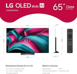 LG OLED65C5KIT1 OLED evo AI 4K Smart TV) w/A9 Gen8, 144Hz, Dolby Vision/Atmos, HDR10, AI Upscaling, Alexa + UAX 4K HDM - Thumbnail 2