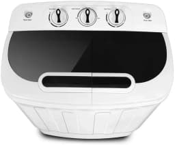 HomGarden 13lbs 2 in1 Compact Top-Load Washing Machine, Mini Twin Tub W/Wash & Spin Dry Cycle, White - Thumbnail 3