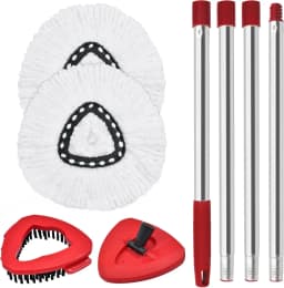 Rolarhola Spin Mop Replacement Set for O-Ceda EasyWring 1-Tank System, Includes 2 Mop Head Replacement, 1 Mop Handle (30-58in Adjustable 4-Section - Thumbnail 1