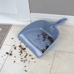 Sterilite Plastic Dustpan with Deep Basin, Handle Attaches to Broom Stick or Hangs on Wall, Indoor Floor Sweeping, Blue - Thumbnail 5