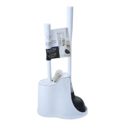 Mainstays 3-Piece Toilet Plunger and Brush Set with Storage Caddy - Thumbnail 5