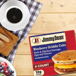 Jimmy Dean Frozen Breakfast Sandwich, Blueberry Griddle Cake Sausage, Egg and Cheese, 4 Count - Thumbnail 8