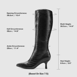 BURUDANI Women Sexy Pointed-Toe Knee-High Kitten-Heel Tall Fashion Boots - Thumbnail 5