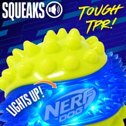 Nerf Dog Durable 3.2 in LED Spike Ball Toy for Dogs - Thumbnail 2