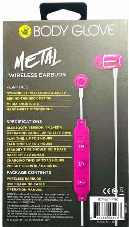 RHEA- Body Glove Metal Pink Bluetooth Earbuds - Thumbnail 2