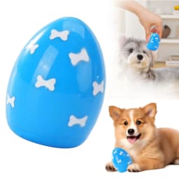 Soft Squeaky Bouncing Egg Dog Toy, Cute Easter Design Interactive Throw Toy for Small Dogs & Puppies, Indoor Outdoor Pet Play Toy - Thumbnail 1