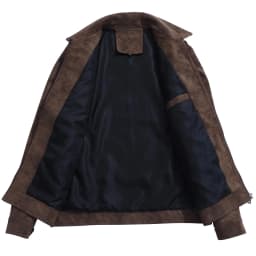 Gamivast Mens Faux Leather Jacket Vintage Turn Down Collar Casual Motorcycle Coat Zip up Moto Biker Outerwear Fall Winter Windproof Top - Thumbnail 5