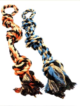 Dog Toys for Aggressive Chewers - Set of 2 XL Dog Rope Toys - Thumbnail 1