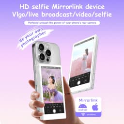 Vlog Selfie Monitor Screen Compatible with Phone, Magnetic Wireless Rear Camera Phone Monitor with 164FT Range, Live Streaming (White) - Thumbnail 5