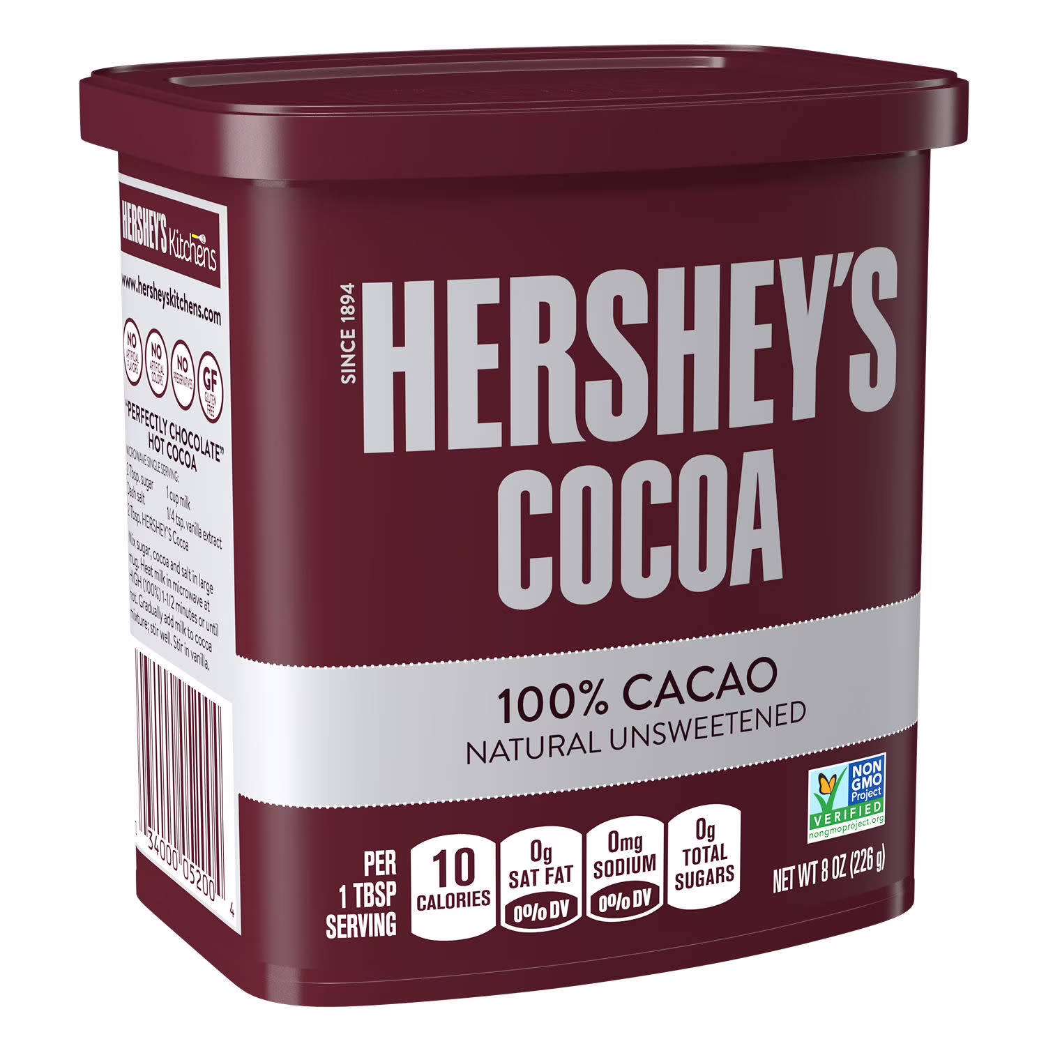 Hershey's Natural Unsweetened Cocoa Powder, Can 8 oz - Thumbnail 1