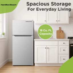 Hamilton Beach, 18 Cu. Ft. Top Mount Refrigerator, Frost Free, Platinum - Thumbnail 2