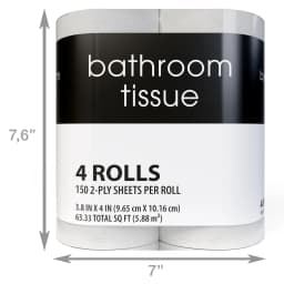 Toilet Paper, 4 Rolls, 150 2-Ply Sheets per Roll - Thumbnail 5