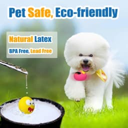 HOLYSTEED Latex Squeaky Dog Toys for Small Dogs, Rubber Soft Dog Balls Flat, Smile Face Fetch Puppy Toys with Squeaker 6pcs - Thumbnail 6