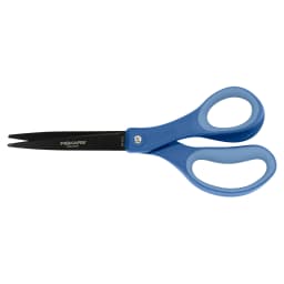 Fiskars Everyday Non-stick Steel Pointed Scissors, 4" Blades, Blue & Black, Ergonomic Softgrip Handles, Crafting Tape Scissors - Thumbnail 1