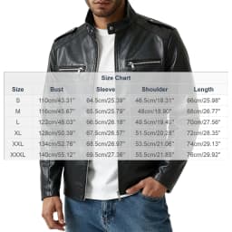 Tqyyweavej Faux Leather Jackets for Men Motorcycle Zip Up Stand Up Collar Jacket Outwear Loose Fit Vintage Biker Coat with Pockets, Gifts for Men - Thumbnail 5