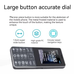 Unlocked 2G Basic Cell Phone T618, Dual SIM, Large Buttons & 2.4-inch Screen, SOS Emergency Call, Black Gray - Thumbnail 4