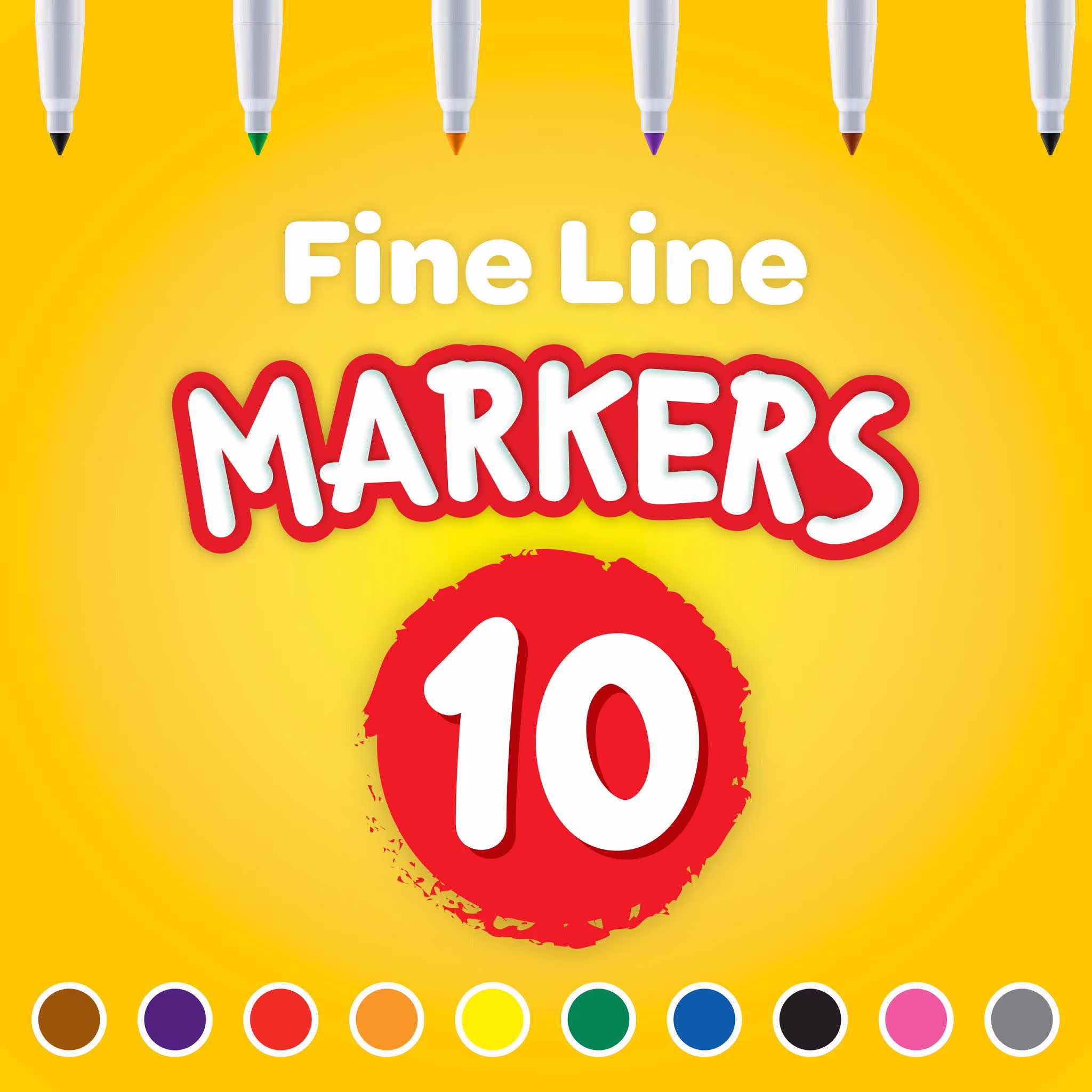 Crayola Fine Line Markers, Classic Colors, 10 Count, Back to School Supplies for Kids and Teachers, Classroom Essentials, Gifts, 3 - Thumbnail 13