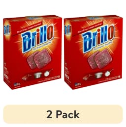 (2 pack) Brillo Steel Wool Soap Pads, 2.5 x 3, Gray/Pink, 18 Pads/Box - Thumbnail 1
