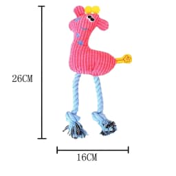 Yuehao Pet Supplies Squeaky Dog Toys for Small and Medium Dogs Durable Puppy Toys Dog Chew Toys with Rope Legs Pink - Thumbnail 3