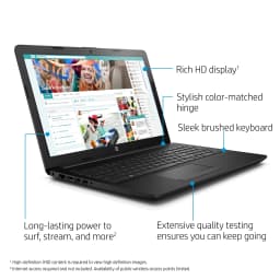 HP 15.6" Laptop, AMD Ryzen 3 2200, 1TB HDD, 4GB SDRAM, Jet Black, 15-DB0066WM - Thumbnail 2