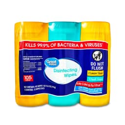 Great Value Multipack Scent Disinfecting Wipes2, 105 Count - Thumbnail 1