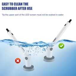 Shower Spin Scrubber, Cordless Electric Cleaning Brush, 8 Replaceable Heads & Adjustable Handle for Bathroom, Kitchen, Floors - Thumbnail 6