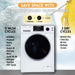 Equator Digital Compact 110V Vented/Ventless 18 lbs All-in-One Washer Dryer – White - Thumbnail 6