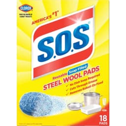 Clorox 98018 18 Count S.O.S Steel Wool Soap Pad - Quantity - Thumbnail 1
