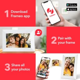 onn 10” Wi-Fi Digital Picture Frame | Send Photos & Videos Instantly via the Free Frameo App, 100147212, White - Thumbnail 7