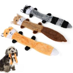 MASBRILL Squirrel Dog Squeaky Toys, 3PCS Crinkle Plush Dog Toys for Teething Chewing- No Stuffing&With Soft Squeaker , Best Birthday Gift For Puppy - Thumbnail 1