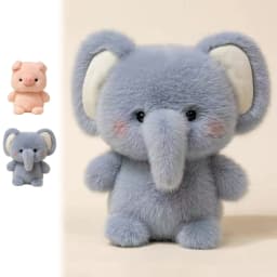 Oioii Oioii Animals Plush Stuffed, Cute little pigs,little elephantsPlush Toys, Stuffed Plush Dolls, Christmas/Birthday Gift - Thumbnail 8