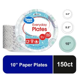 Great Value Disposable Paper Plates, 10", 150 Count - Thumbnail 1