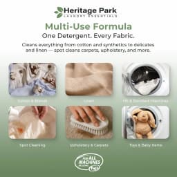 Heritage Park Luxury Laundry Detergent | Dermatologist Tested Plant based Natural & Enzyme Laundry Detergent | Sensitive Skin Friendly - Fragrance - Thumbnail 7