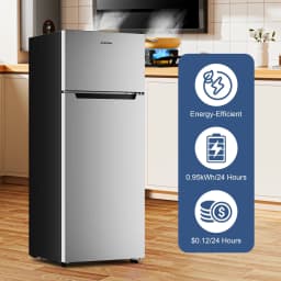 BANGSON 7.7 Cu.ft Top Freezer Refrigerator for Apartments, Energy Saving, Adjustable Thermostat, Large Capacity, Low Noise, Silver - Thumbnail 5