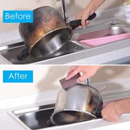 Cleaning Sponge, 4 Pack Heavy Duty Scouring Pads with Emery Layer, Stubborn Stain Remover for Pots Pans Tiles Grills - Thumbnail 9