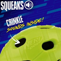 Nerf Dog TPR Bash Crinkle & Squeak Football Dog Toy, 6 inch - Thumbnail 2